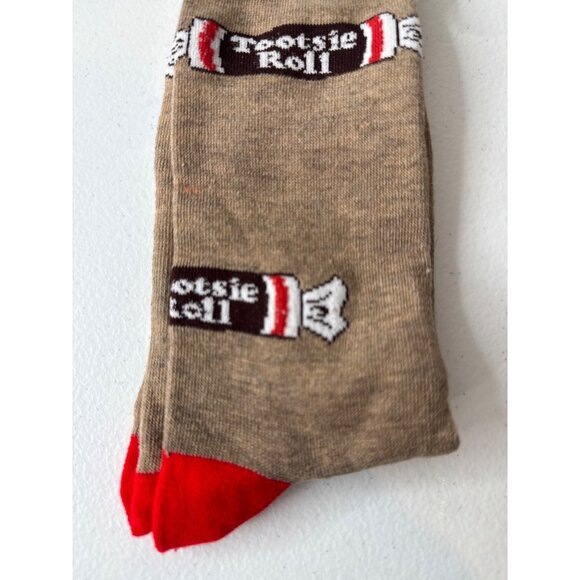 Tootsie Roll Candy Crew Socks Men’s Brown Red Fun Novelty Graphic Gift One Size - Picture 4 of 6